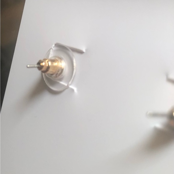 BaubleBar‎ Hanukkah Menorah Earrings Gold Tone Clear and Neutral Crystal Glass - Picture 5 of 6